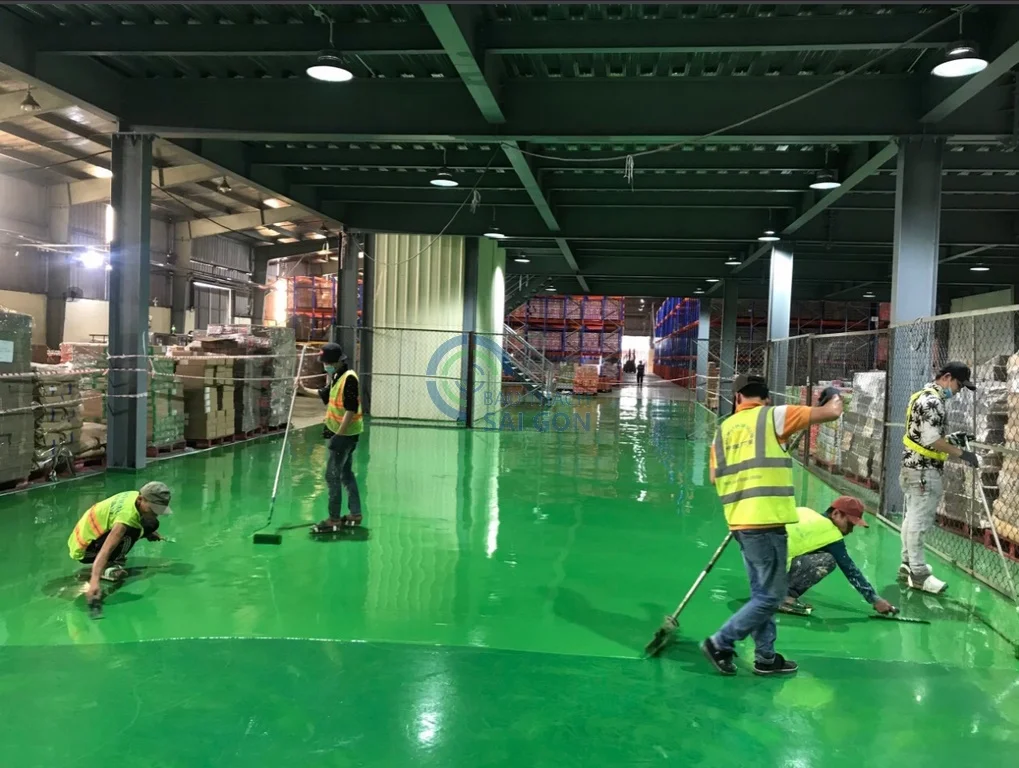 sơn epoxy tự san phẳng kháng hóa chất Thi công sơn epoxy tự san phẳng kháng hóa chất