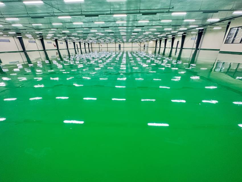 Thi công sơn sàn Epoxy khu công nghiệp tại Cà Mau
