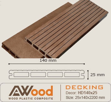 SÀN GỖ NGOÀI TRỜI AWOOD HD 140 X 25
